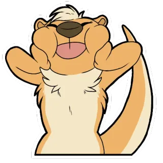 😋 07de22f7 otter, dier, cartoon, sticker, illustratie, personage, middelvinger telegram sticker