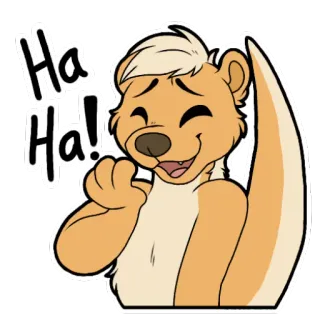 😂 4be0dcb3 Ha Ha! stinkdier, lachen, cartoon, vrolijk, dier, harig, humor telegram sticker