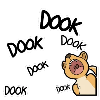 😲 ba901eaa Dook Dook Dook Dook Dook bunzing, fret, dier, cartoon, sticker telegram sticker