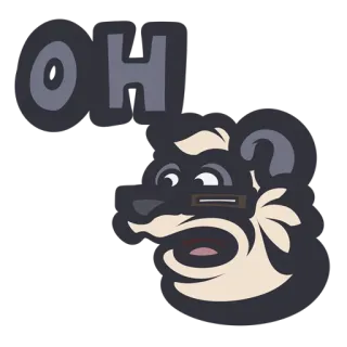 😨 0cb255e0 OH 熊, 搞笑, 卡通, 哦 telegram sticker