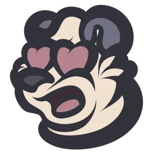 😍 7eda3838 动物, 熊, 卡通, 爱心眼, 爱, 可爱 telegram sticker