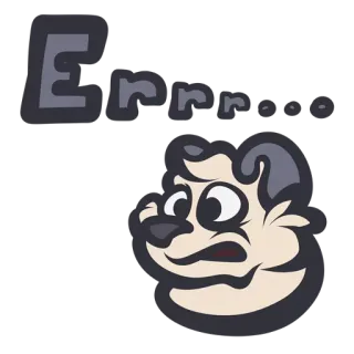 😦 7fec2b5f Errrrr 卡通, 动物, 错误, 做旧, 可爱, 贴纸 telegram sticker