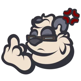 🖕 852240e3 竖中指, 冒犯手势, 卡通人物, 生气, 侮辱, 粗鲁, 比中指 telegram sticker