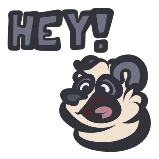 👋 ab4e1d9a HEY! 动物, 卡通, 问候, 友好的 telegram sticker