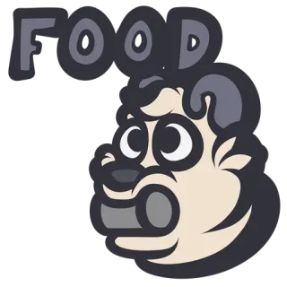 🍔 b7f89407 FOOD 食物, 饿, 吃, 卡通, 动物, 梗 telegram sticker