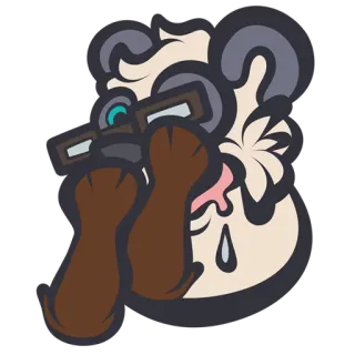🐾 d6ff4992 熊, 哭泣, 悲伤, 眼镜, 贴纸, 卡通 telegram sticker