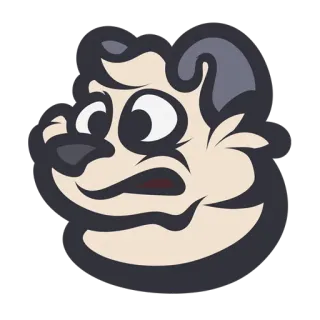 😣 e0257b54 动物, 脸, 卡通, 贴纸, 插图, 做旧 telegram sticker