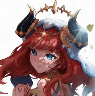 💧 17da22fa anime, pelo rojo, mujer, personaje, corona, fantasía telegram sticker