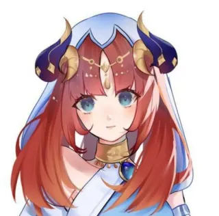 💧 c5d11827 Anime, Chica, Cuernos, Fantasía, Personaje, Ilustración telegram sticker