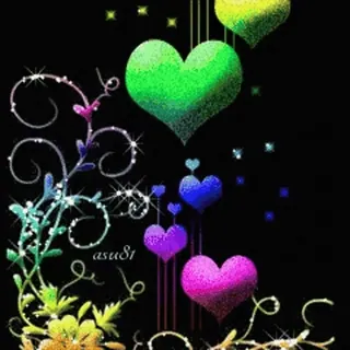 🎈 1c8ff67c asu81 coeurs, étincelle, amour, coloré, floral, paillettes, décoratif whatsapp sticker