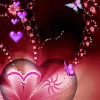 🎈 b79aa202 coeur, amour, papillon, romantique, rose, décoration whatsapp sticker