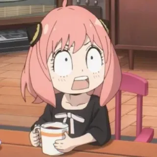 😄 28838c4e Anya Forger Spy x Family Anya, Spy x Family, anime, kartun, imut, khawatir, terkejut, rambut pink whatsapp sticker