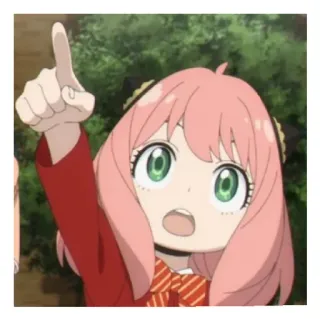 😄 3d20826b Anya Forger Spy x Family Anime, Gadis, Menunjuk, Lucu, Kartun whatsapp sticker