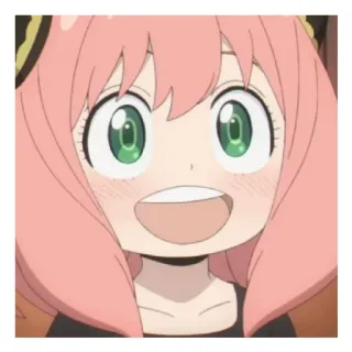 😄 55f489a0 Anya Forger Spy x Family anime, spy x family, anya forger, kartun, lucu, gadis, tersenyum whatsapp sticker