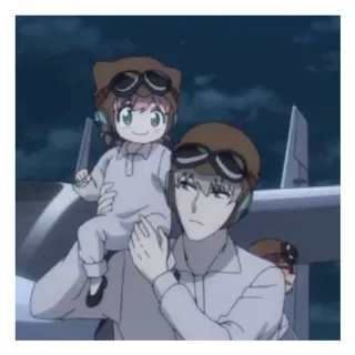 😄 bef8a89c Anime, Penerbangan, Pilot, Anak, Pesawat, Kartun, Keluarga whatsapp sticker