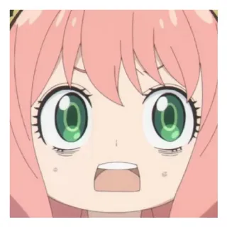 😄 f01b3d2d Anya Forger Spy x Family Anime, Spy x Family, Anya Forger, Kartun, Terkejut, Reaksi whatsapp sticker