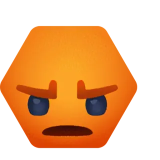 😡 99a15ceb emoji, angry, sad, annoyed, grumpy, orange, face telegram sticker