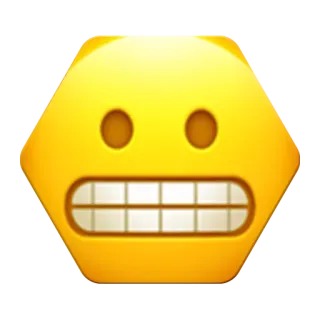 😬 a5c34550 emoji, teeth, yellow, face, expression, digital art telegram sticker
