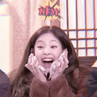 🍼 60c9c166 쌍야핵! Frau, Koreanisch, aufgeregt, freudig, Ausdruck, Feier, glücklich, Ausruf telegram sticker