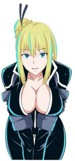 😔 4a5b1b3e anime, woman, blond, blue eyes, sticker telegram sticker
