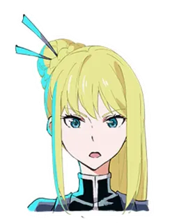 😐 eae23d59 anime, cartoon, blonde, angry, character, girl telegram sticker