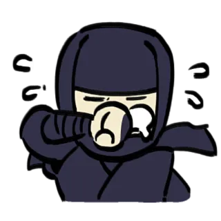 😥 b41050c6 Ninja, Dessin animé, Combattant, Sournois, Guerrier telegram sticker