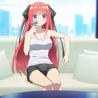 🍷 1d607bce Nino Nakano The Quintessential Quintuplets Anime, Dziewczyna, Postać, Długie włosy, Rude włosy, Nino, Nakano, The Quintessential Quintuplets telegram sticker