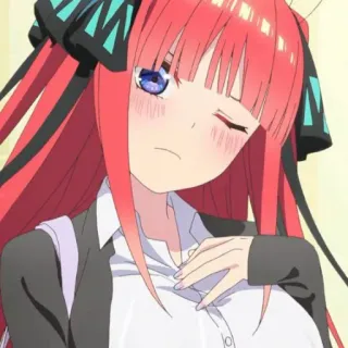 🍷 281bb45b Nino Nakano The Quintessential Quintuplets Anime, Urocze, Dziewczyna, Nino Nakano, The Quintessential Quintuplets, Uczennica telegram sticker