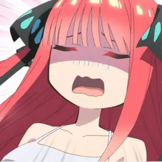 🍷 2975a782 Nino Nakano The Quintessential Quintuplets Anime, Kreskówka, Wyrażenie, Pięcioraczki ze snu, Nino Nakano telegram sticker