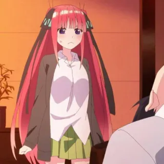 🍷 43db736a Nino Nakano The Quintessential Quintuplets Anime, Kreskówka, Dziewczyna, Nino Nakano, Pięć równych żon telegram sticker