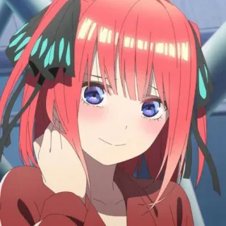 🍷 6368a55c Nino Nakano The Quintessential Quintuplets Anime, Postać, Nino Nakano, The Quintessential Quintuplets, Słodka, Dziewczyna telegram sticker