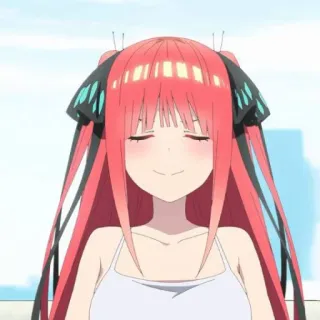 🍷 6d96ae54 Nino Nakano The Quintessential Quintuplets Anime, Dziewczyna, Uśmiech, Nino Nakano, The Quintessential Quintuplets, Motyl, Rude włosy telegram sticker