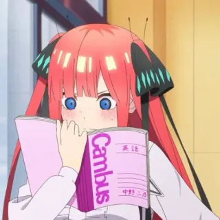 🍷 c434210c Nino Nakano The Quintessential Quintuplets Cambus
英語
中野 二乃 Anime, Postać, Uczeń, Książka, Czytanie, Nino Nakano, The Quintessential Quintuplets, Słodki telegram sticker