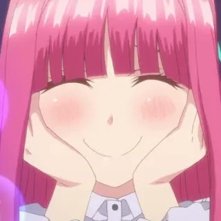 🥰 41cf3809 动漫, 女孩, 粉色头发, 可爱, 微笑 telegram sticker