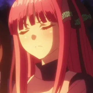 😤 a3370c70 Nino Nakano The Quintessential Quintuplets 动漫, 女孩, 粉色头发, 伤心, 严肃 telegram sticker