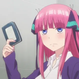 📒 dc52ca02 动漫, 女孩, 粉色头发, 蝴蝶 telegram sticker