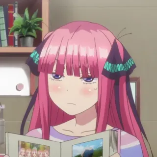 😑 00673ec3 anime, girl, pink hair, cartoon, character, manga whatsapp sticker