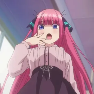 🤭 2ae28252 Nino Nakano The Quintessential Quintuplets anime, nino nakano, the quintessential quintuplets, cute, manga, character whatsapp sticker