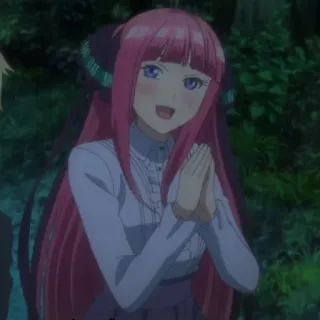 😃 46803cbb Nino Nakano The Quintessential Quintuplets anime, cute, girl, smiling, nino nakano, the quintessential quintuplets whatsapp sticker