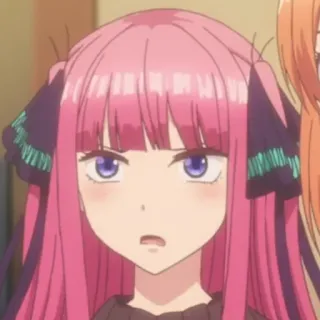 🤨 50804e56 Nino Nakano The Quintessential Quintuplets anime, manga, nino nakano, the quintessential quintuplets, pink hair, anime girl whatsapp sticker