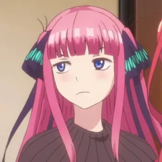 😒 52cd72ce Nino Nakano The Quintessential Quintuplets anime, nino nakano, pink hair, the quintessential quintuplets, cartoon, girl whatsapp sticker