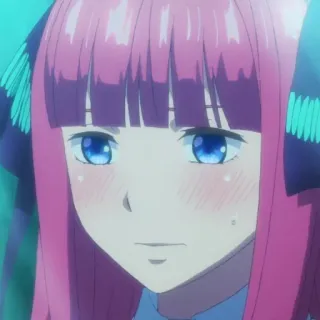 😳 59f3b3c0 Nino Nakano The Quintessential Quintuplets anime, manga, cute, girl, pink hair, Nino, Nakano whatsapp sticker