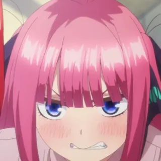 😡 5ef3d131 Nino Nakano The Quintessential Quintuplets anime, girl, pink hair, angry, Nino Nakano, The Quintessential Quintuplets, cartoon whatsapp sticker