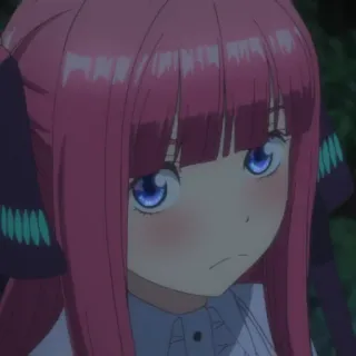 😳 61467022 Nino Nakano The Quintessential Quintuplets anime, girl, pink hair, cute, Nino, Nakano, tsundere whatsapp sticker