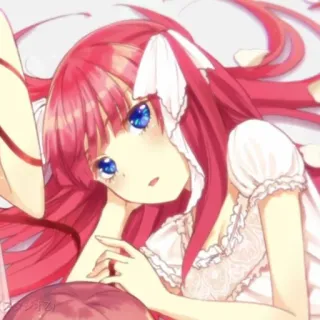 🐰 69f64912 anime, girl, red hair, cute, illustration whatsapp sticker