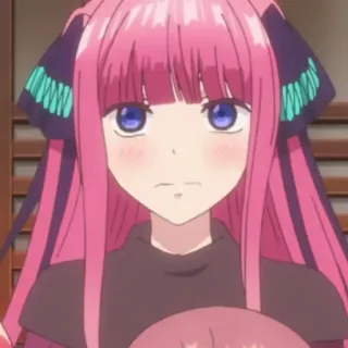 😥 69f7af17 Nino Nakano The Quintessential Quintuplets anime, girl, pink hair, Nino Nakano, butterfly, The Quintessential Quintuplets whatsapp sticker