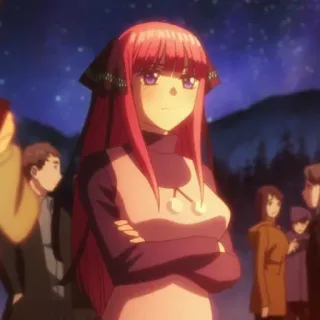 😤 8183703f Nino Nakano The Quintessential Quintuplets anime, character, pink hair, Nino Nakano, The Quintessential Quintuplets whatsapp sticker