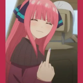 🖕 821fd5ac Nino Nakano The Quintessential Quintuplets anime, middle finger, nino nakano, the quintessential quintuplets whatsapp sticker