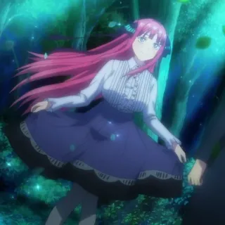 😇 ee4351c2 anime girl, pink hair, dress, anime, character whatsapp sticker