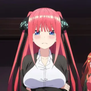 😒 467affa6 Nino Nakano The Quintessential Quintuplets 动漫, 漫画, 五等分的新娘, 中野二乃, 粉色头发, 傲娇 telegram sticker